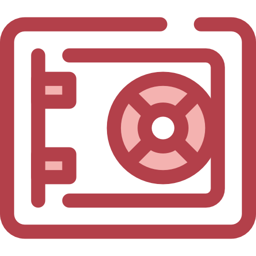 beveiligingsbox Monochrome Red icoon