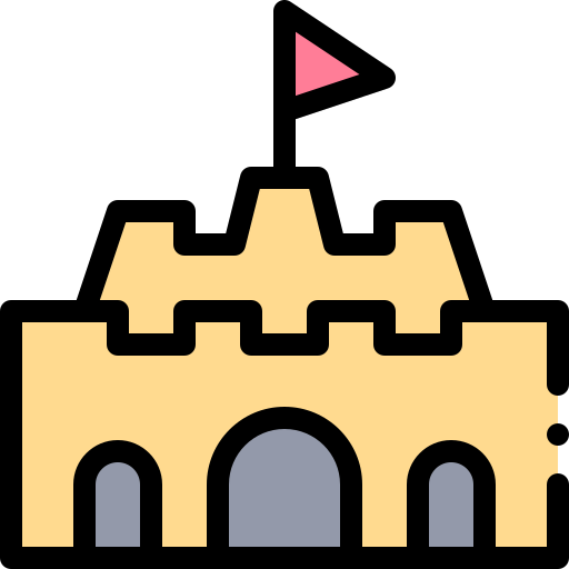 château de sable Detailed Rounded Lineal color Icône