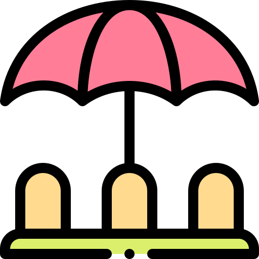 Umbrella Detailed Rounded Lineal color icon