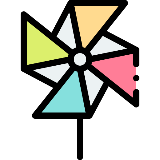 Pinwheel Detailed Rounded Lineal color icon
