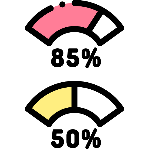 Percentage Detailed Rounded Lineal color icon