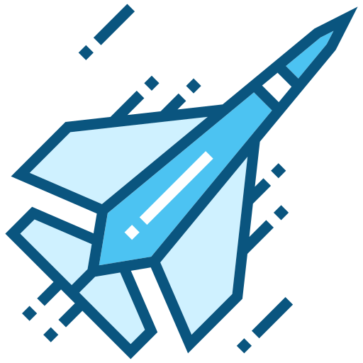gevechtsvliegtuig Generic Blue icoon