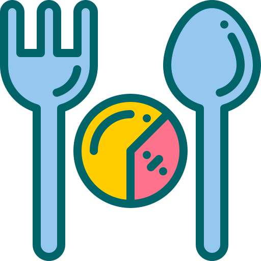 cuchara y tenedor Berkahicon Lineal Color icono