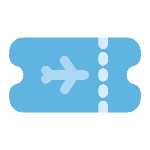 Airplane ticket Generic Blue icon