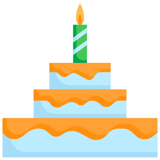 pastel de cumpleaños Kosonicon Flat icono