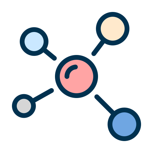 Molecule Generic Outline Color icon