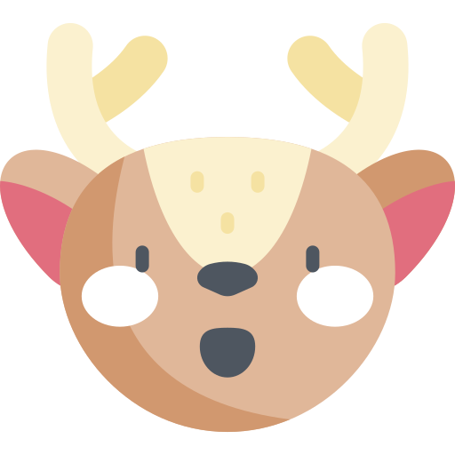 Reindeer Kawaii Flat icon