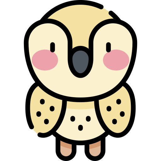 Owl Kawaii Lineal color icon