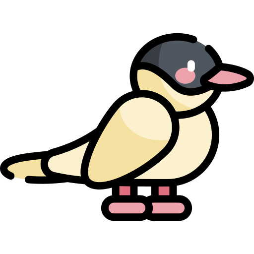 oiseau Kawaii Lineal color Icône
