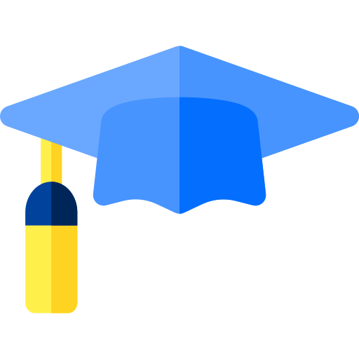 Graduation cap Basic Rounded Flat icon