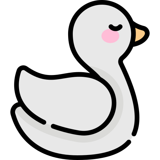 cisne Kawaii Lineal color icono