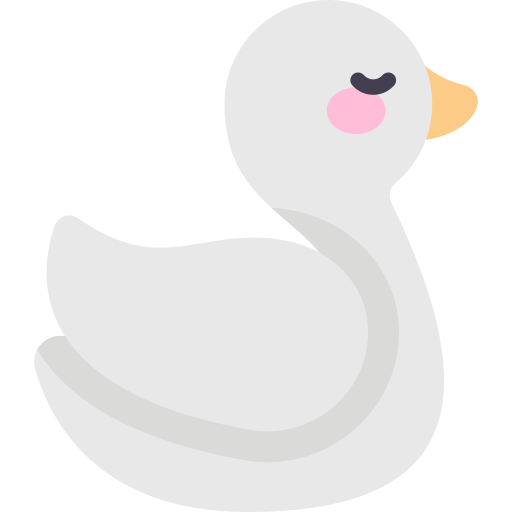 Лебедь Kawaii Flat иконка