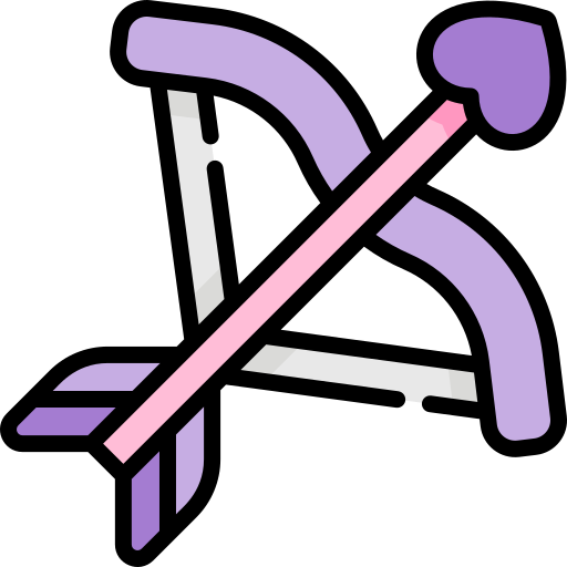 flecha de cupido Kawaii Lineal color icono