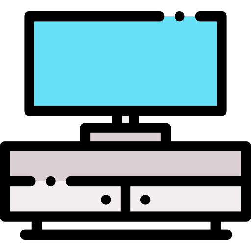 mesa de televisión Detailed Rounded Lineal color icono