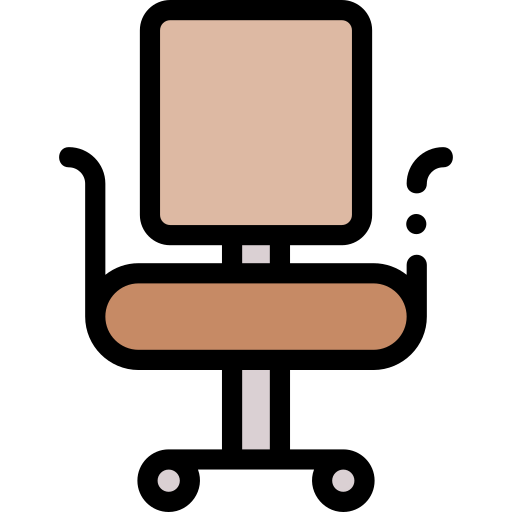 Chair Detailed Rounded Lineal color icon