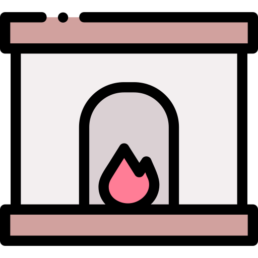 Fireplace Detailed Rounded Lineal color icon