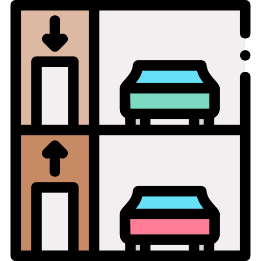 Garage Detailed Rounded Lineal color icon