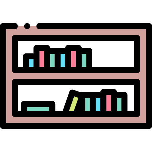 estante para libros Detailed Rounded Lineal color icono