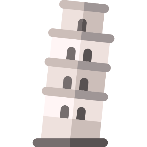 Leaning tower of pisa Basic Rounded Flat icon