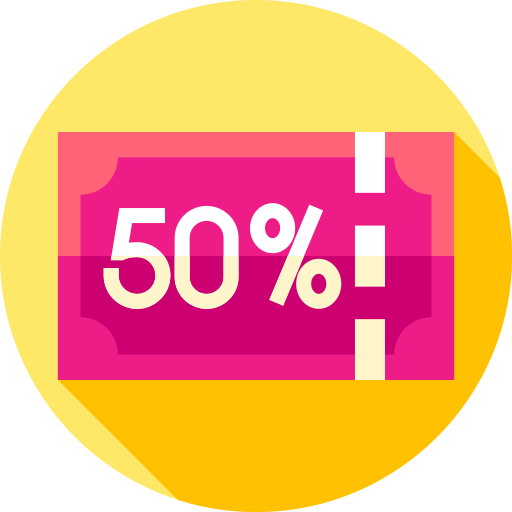 50 % Flat Circular Flat icon