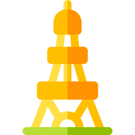 wieża eiffla Basic Rounded Flat ikona