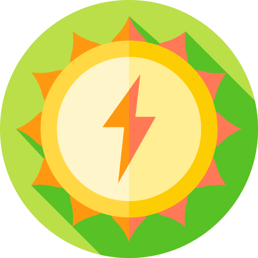 energía solar Flat Circular Flat icono
