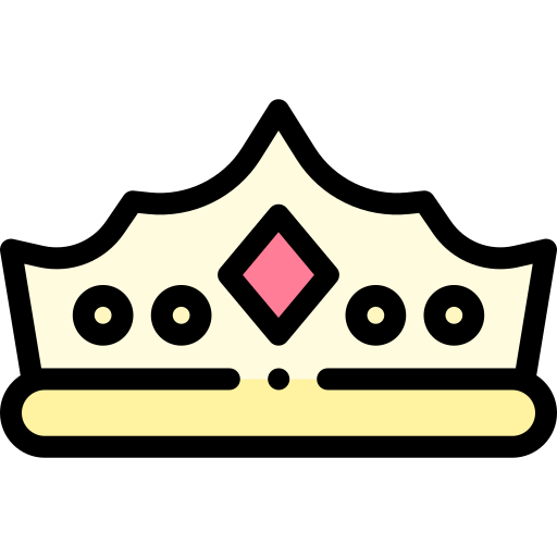 Crown Detailed Rounded Lineal color icon