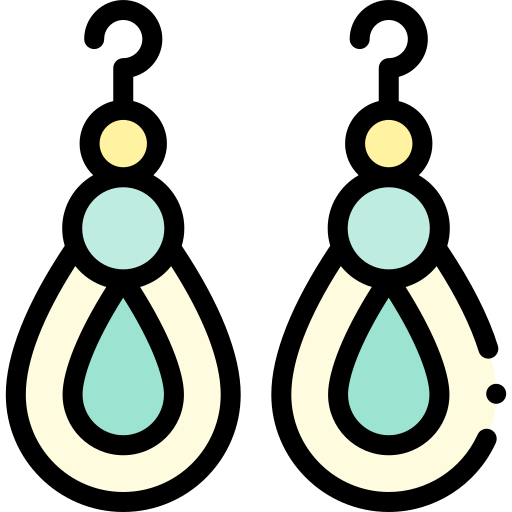 Earrings Detailed Rounded Lineal color icon