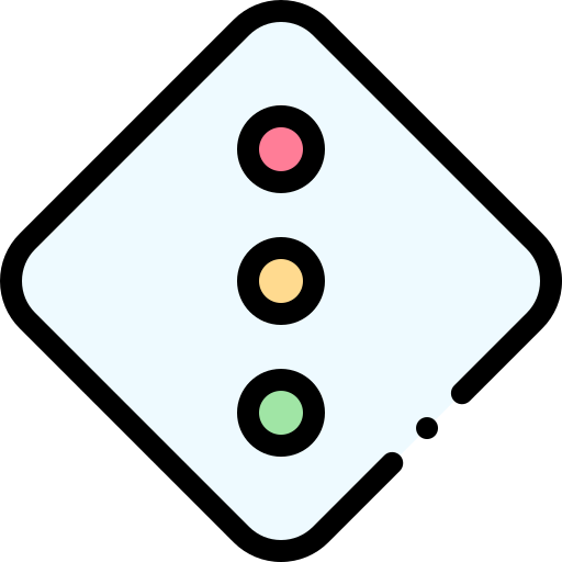 verkeerslichten Detailed Rounded Lineal color icoon