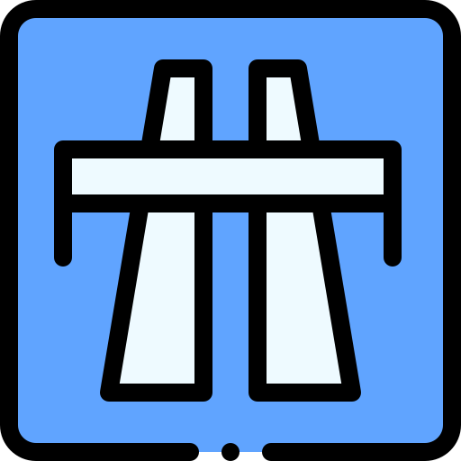 高速道路 Detailed Rounded Lineal color icon