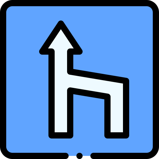 車線の端 Detailed Rounded Lineal color icon