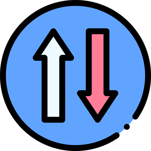 Two way Detailed Rounded Lineal color icon