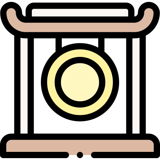 gong Detailed Rounded Lineal color icon