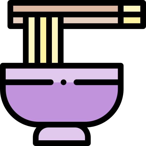 국수 Detailed Rounded Lineal color icon