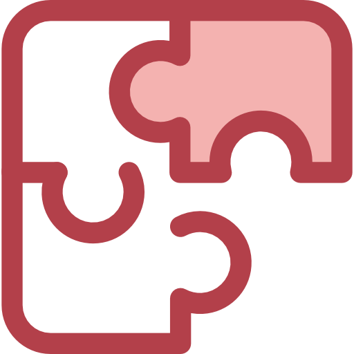puzzle Monochrome Red icon
