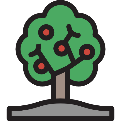 Fruit tree Detailed Rounded Lineal color icon