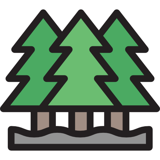 Pines Detailed Rounded Lineal color icon