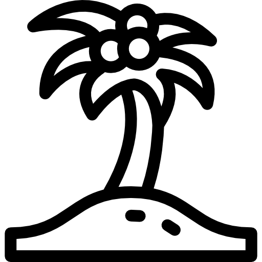 palmera Detailed Rounded Lineal icono