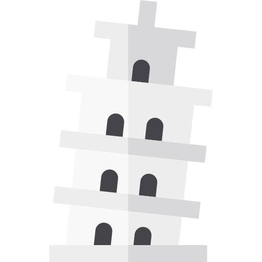torre inclinada de pisa Basic Straight Flat Ícone