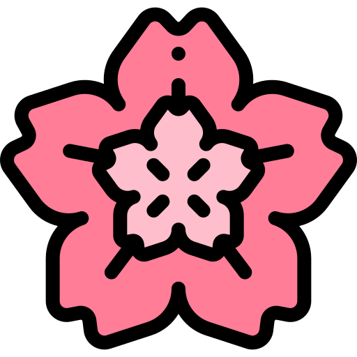 Cherry blossom Detailed Rounded Lineal color icon