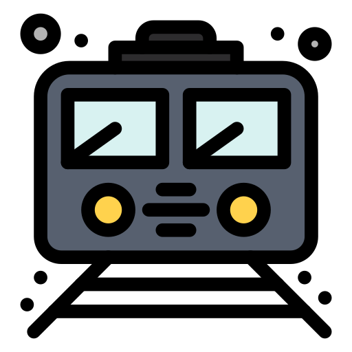 trein Flatart Icons Lineal Color icoon