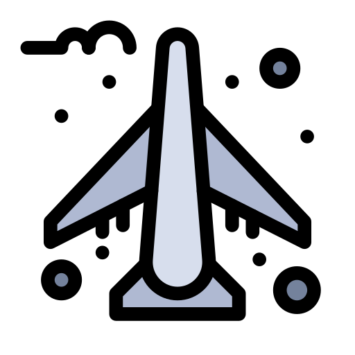 avion Flatart Icons Lineal Color Icône