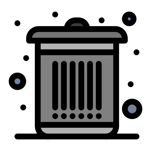 Dustbin Flatart Icons Lineal Color icon