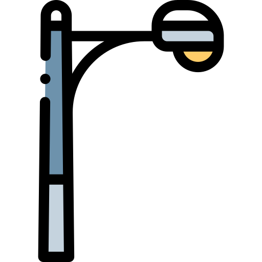 가로등 Detailed Rounded Lineal color icon