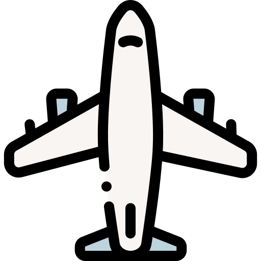 비행기 Detailed Rounded Lineal color icon