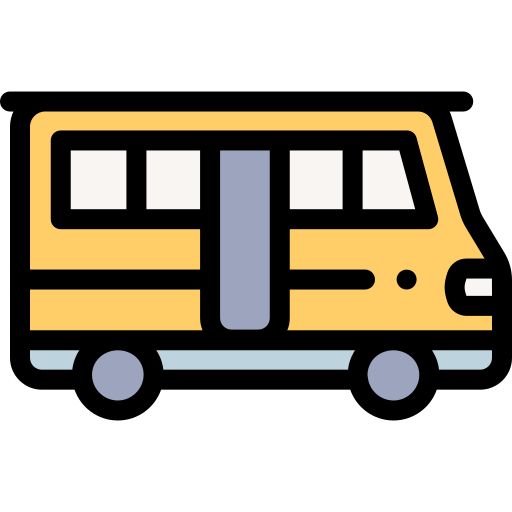 소형 버스 Detailed Rounded Lineal color icon