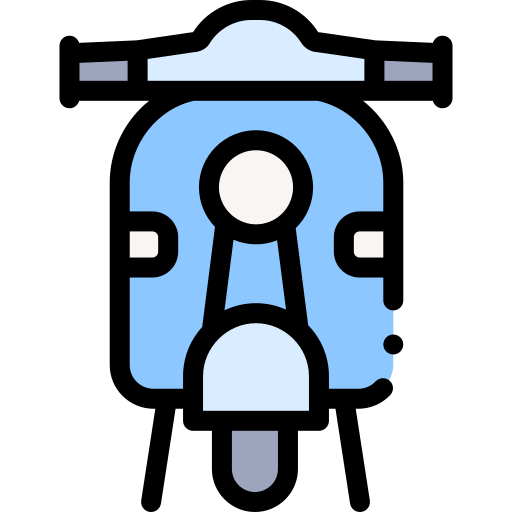 Motorcycle Detailed Rounded Lineal color icon