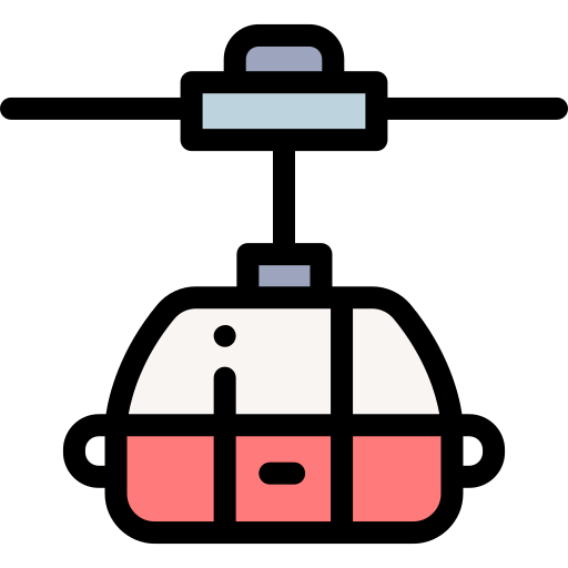 케이블카 Detailed Rounded Lineal color icon