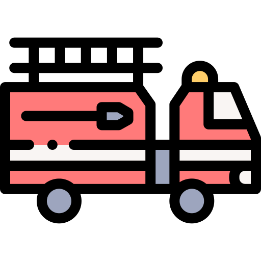 Fire truck Detailed Rounded Lineal color icon