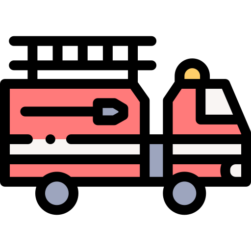 消防車 Detailed Rounded Lineal color icon